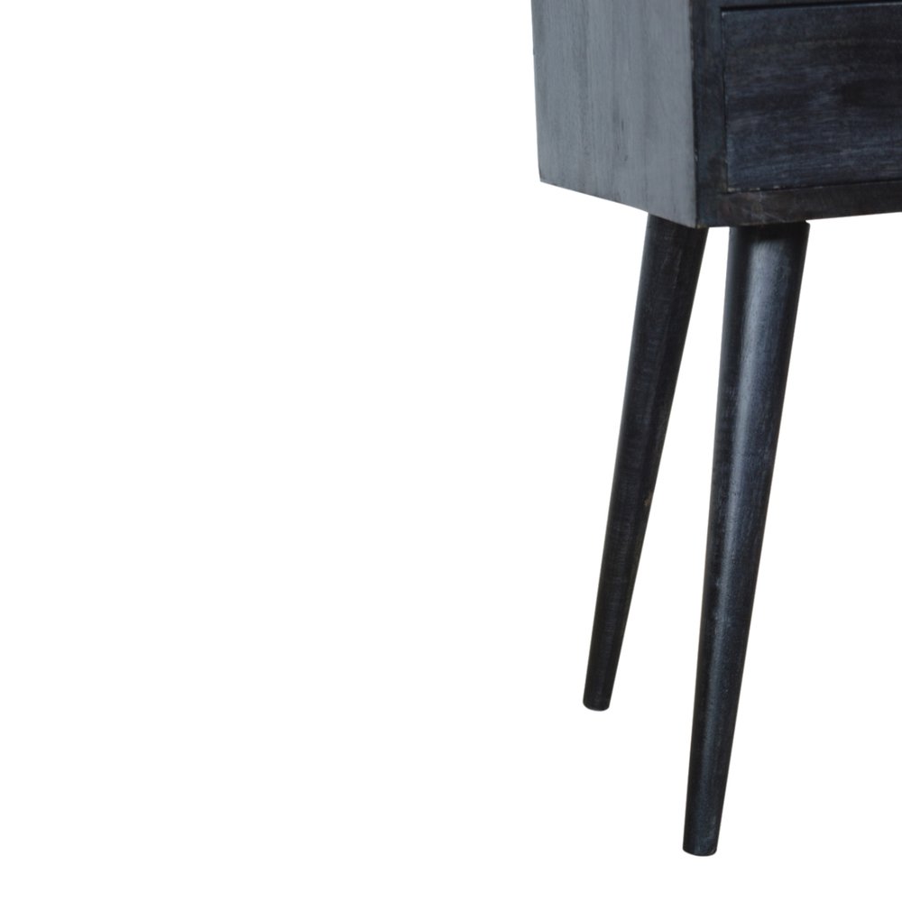 22" Black Solid Wood Square One Drawer Nightstand - FurniFindUSA