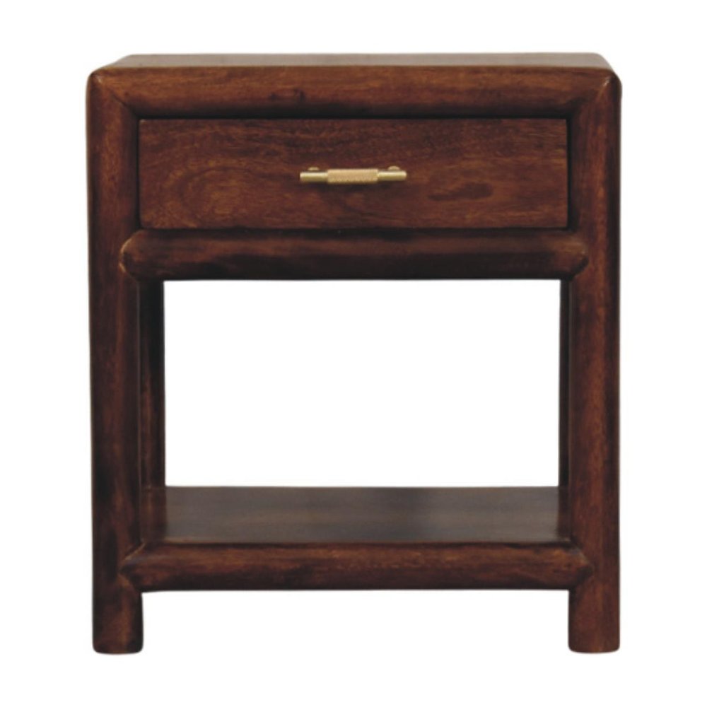 20" Chestnut Solid Wood Square One Drawer Nightstand HomeRoots