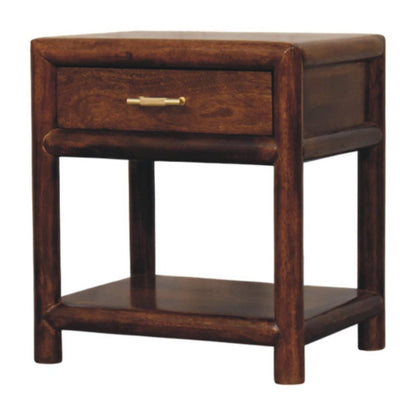 20" Chestnut Solid Wood Square One Drawer Nightstand HomeRoots
