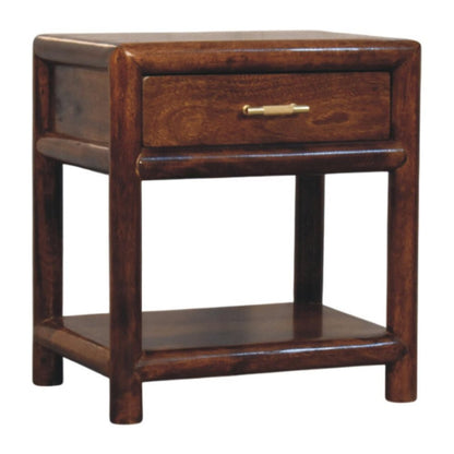 20" Chestnut Solid Wood Square One Drawer Nightstand HomeRoots