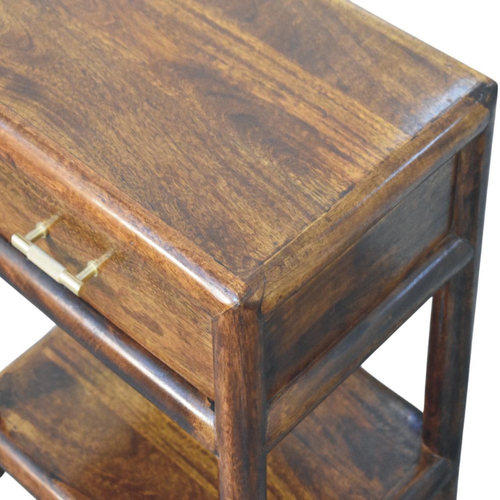 20" Chestnut Solid Wood Square One Drawer Nightstand HomeRoots
