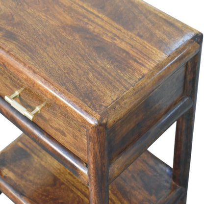 20" Chestnut Solid Wood Square One Drawer Nightstand HomeRoots