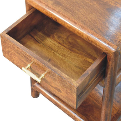 20" Chestnut Solid Wood Square One Drawer Nightstand HomeRoots