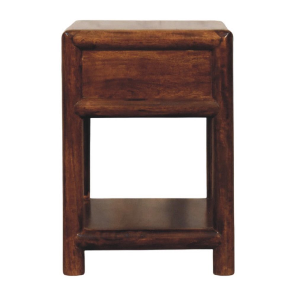 20" Chestnut Solid Wood Square One Drawer Nightstand — view 10