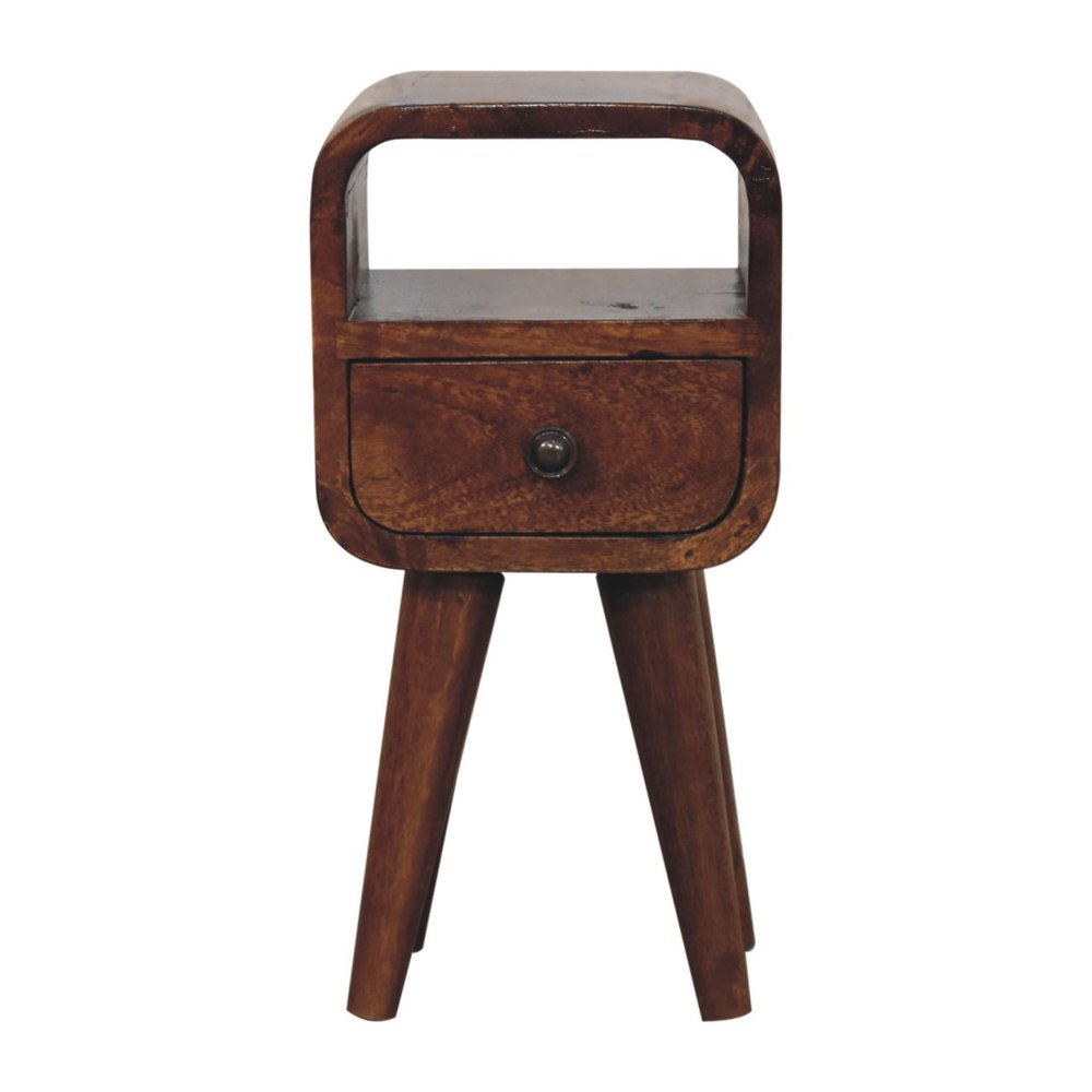 16" Chestnut Solid Wood Square One Drawer Nightstand HomeRoots