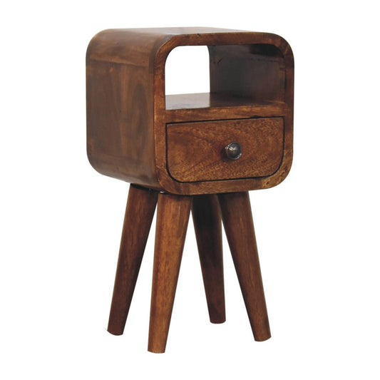 16" Chestnut Solid Wood Square One Drawer Nightstand HomeRoots
