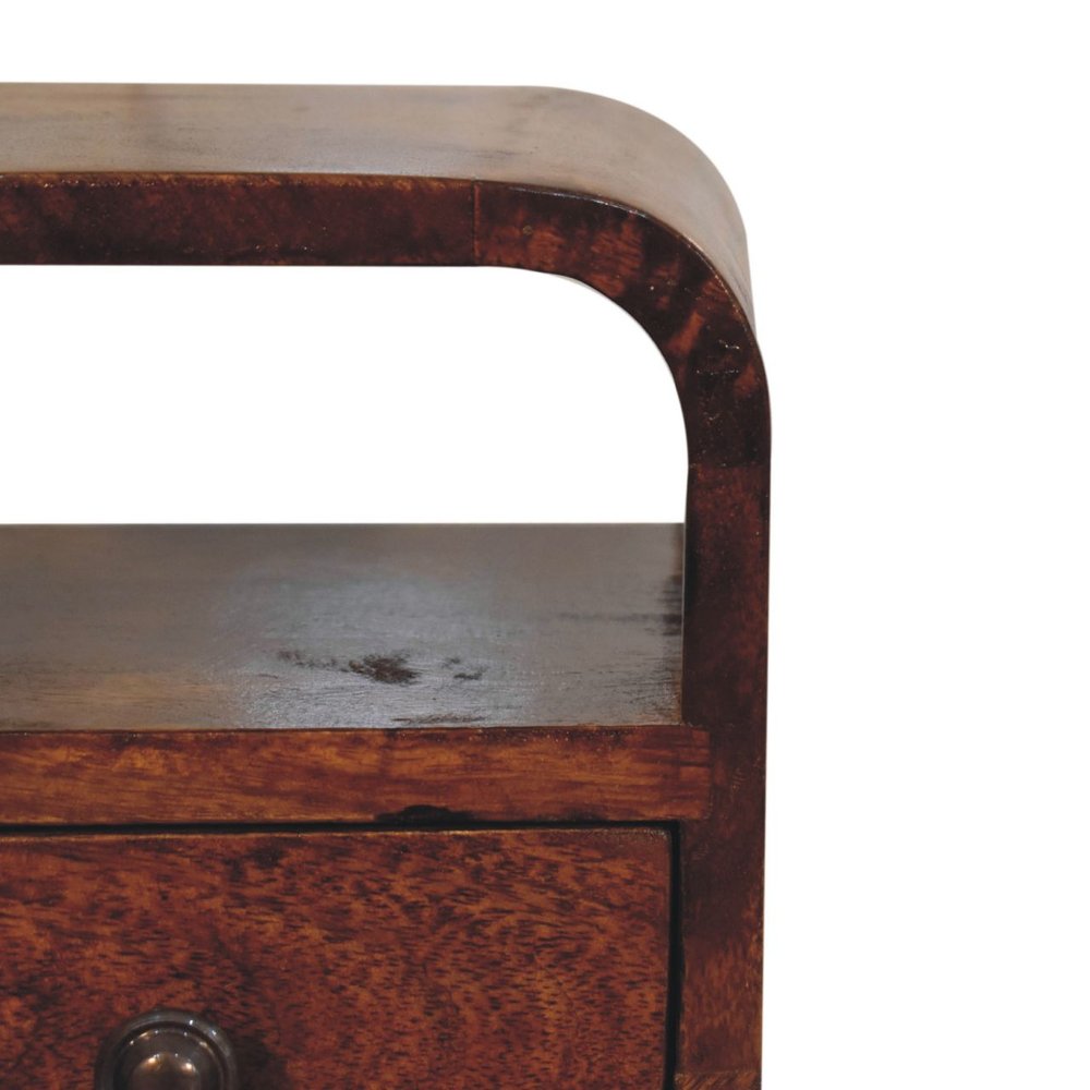 16" Chestnut Solid Wood Square One Drawer Nightstand HomeRoots