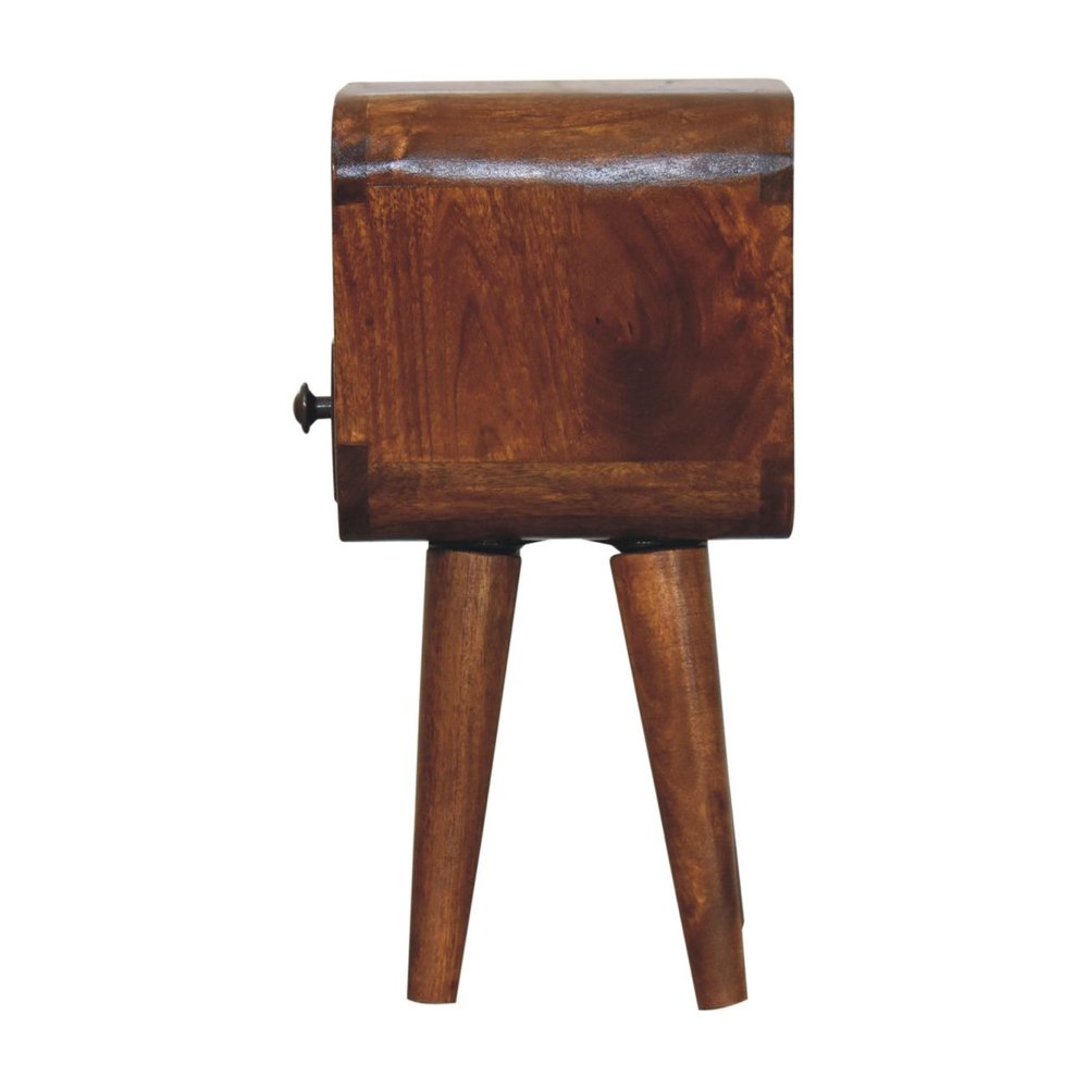 16" Chestnut Solid Wood Square One Drawer Nightstand HomeRoots