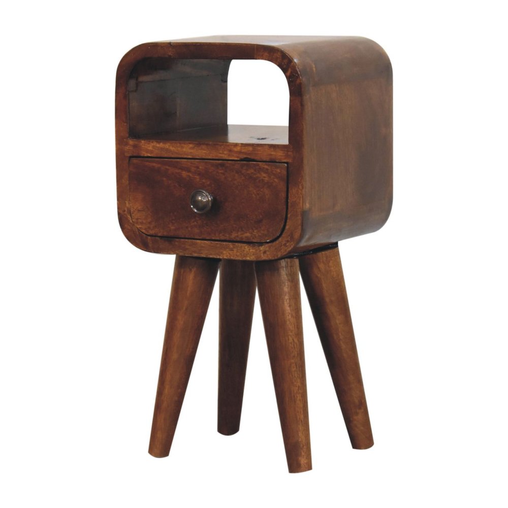 16" Chestnut Solid Wood Square One Drawer Nightstand HomeRoots