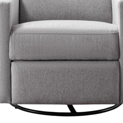 26" Gray Tufted Linen Gliding Swivel Manual Rocker Recliner HomeRoots