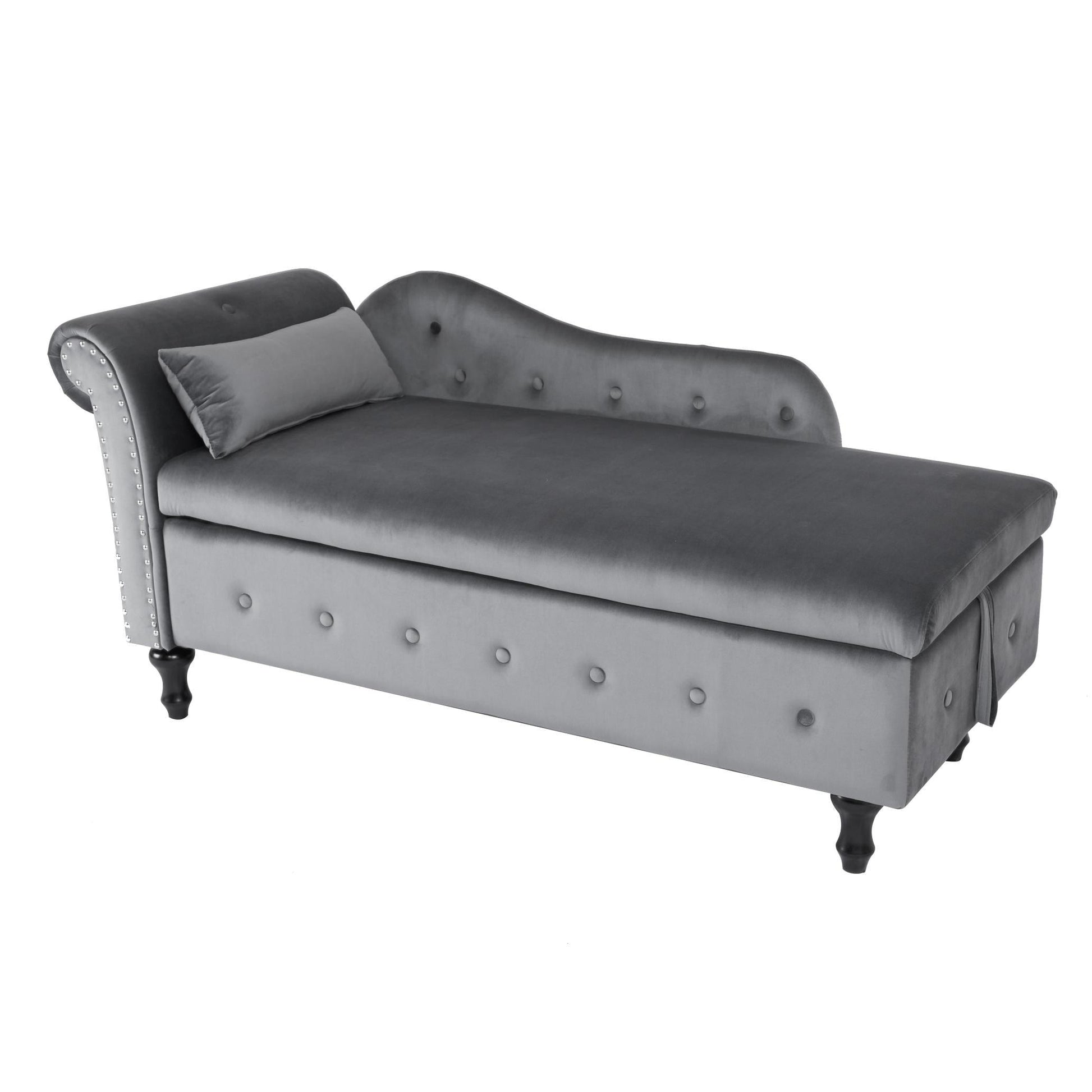 Velvet Ottoman with Storage, Storage Ottoman Bench with Safety Hinge, - FurniFindUSA