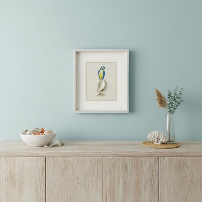 Treasure Parrot I Silver Shadowbox Illustration Wall Art HomeRoots