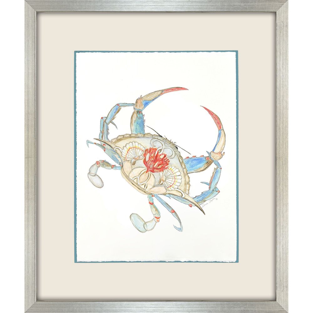 Crab Celebration I Silver Shadowbox Wall Art HomeRoots