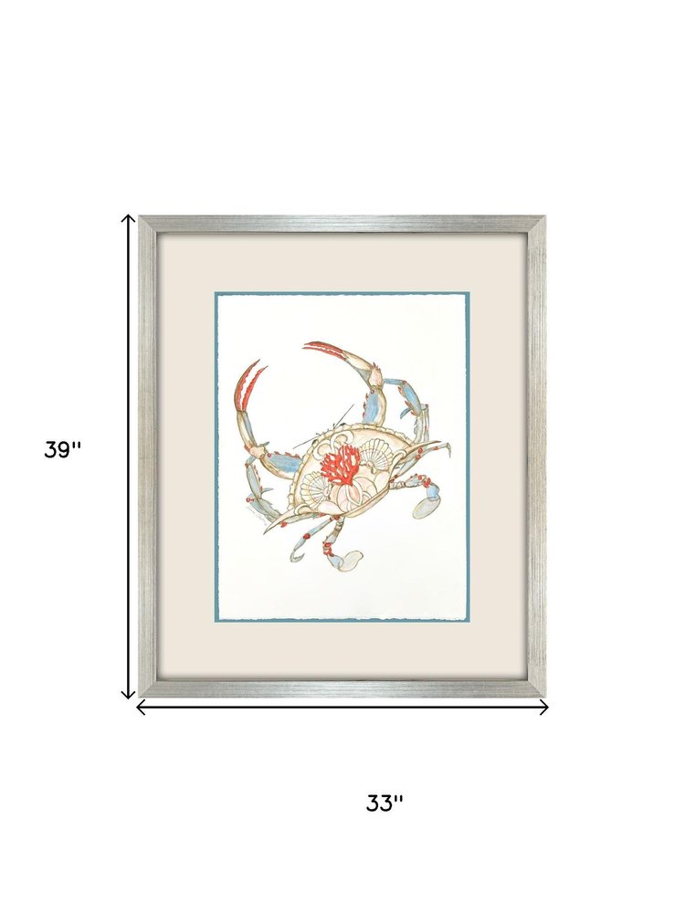 Crab Celebration II Silver Shadowbox Wall Art HomeRoots