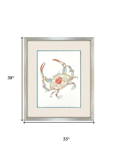 Crab Celebration II Silver Shadowbox Wall Art HomeRoots
