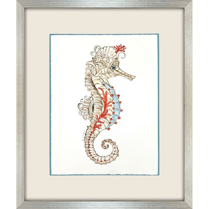 Seahorse Celebration I Silver Shadowbox Wall Art HomeRoots