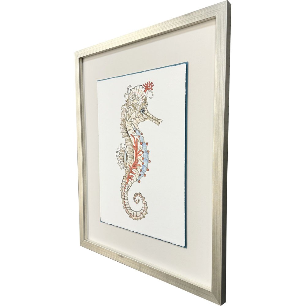 Seahorse Celebration I Silver Shadowbox Wall Art HomeRoots