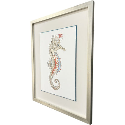 Seahorse Celebration I Silver Shadowbox Wall Art HomeRoots