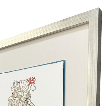 Seahorse Celebration I Silver Shadowbox Wall Art HomeRoots
