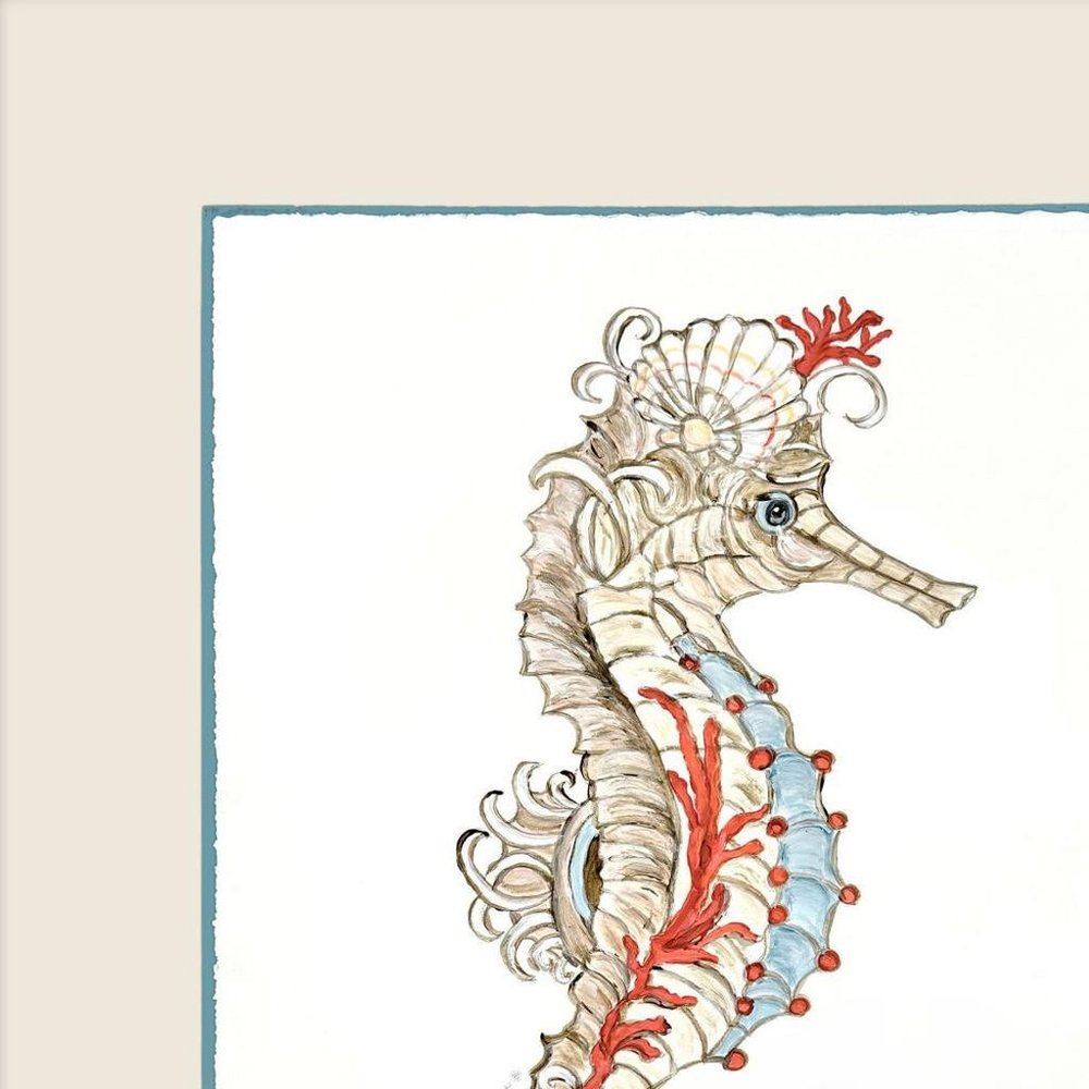Seahorse Celebration I Silver Shadowbox Wall Art HomeRoots