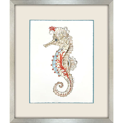 Seahorse Celebration I Silver Shadowbox Wall Art HomeRoots