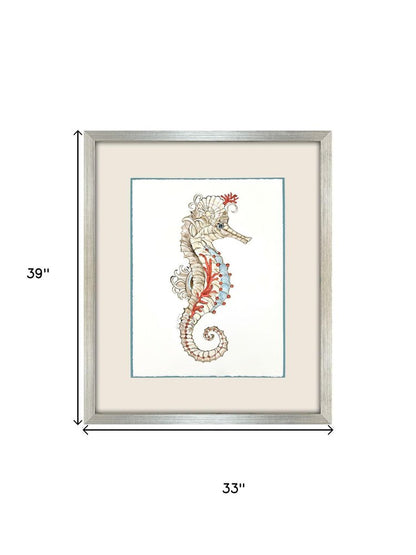 Seahorse Celebration I Silver Shadowbox Wall Art HomeRoots