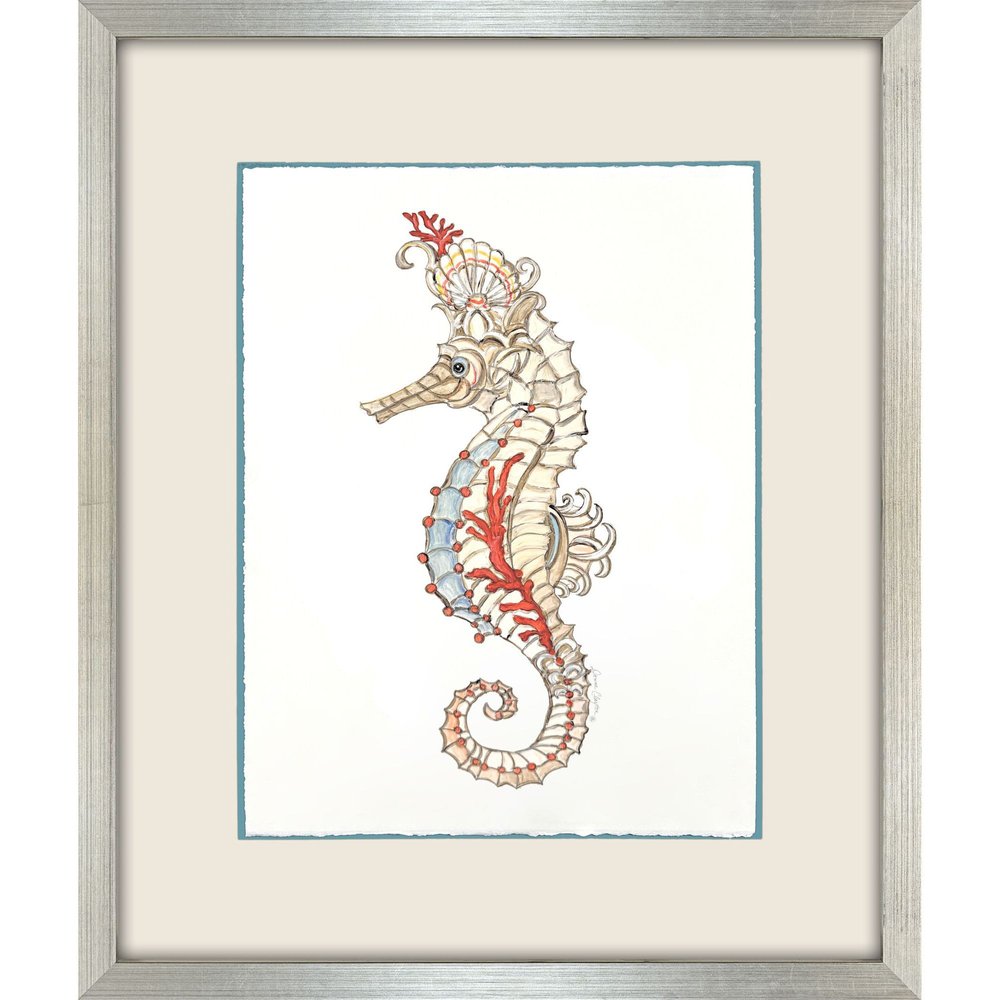 Seahorse Celebration II Silver Shadowbox Wall Art HomeRoots