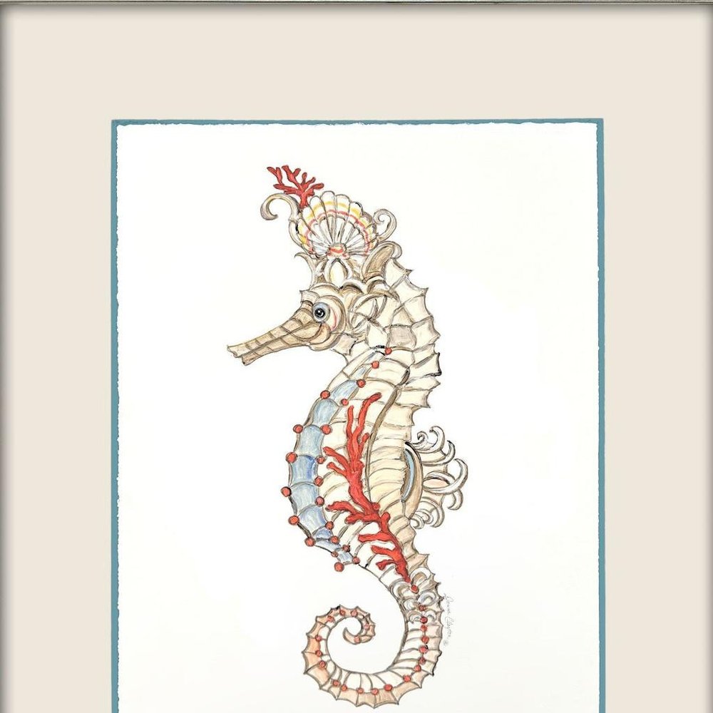Seahorse Celebration II Silver Shadowbox Wall Art HomeRoots
