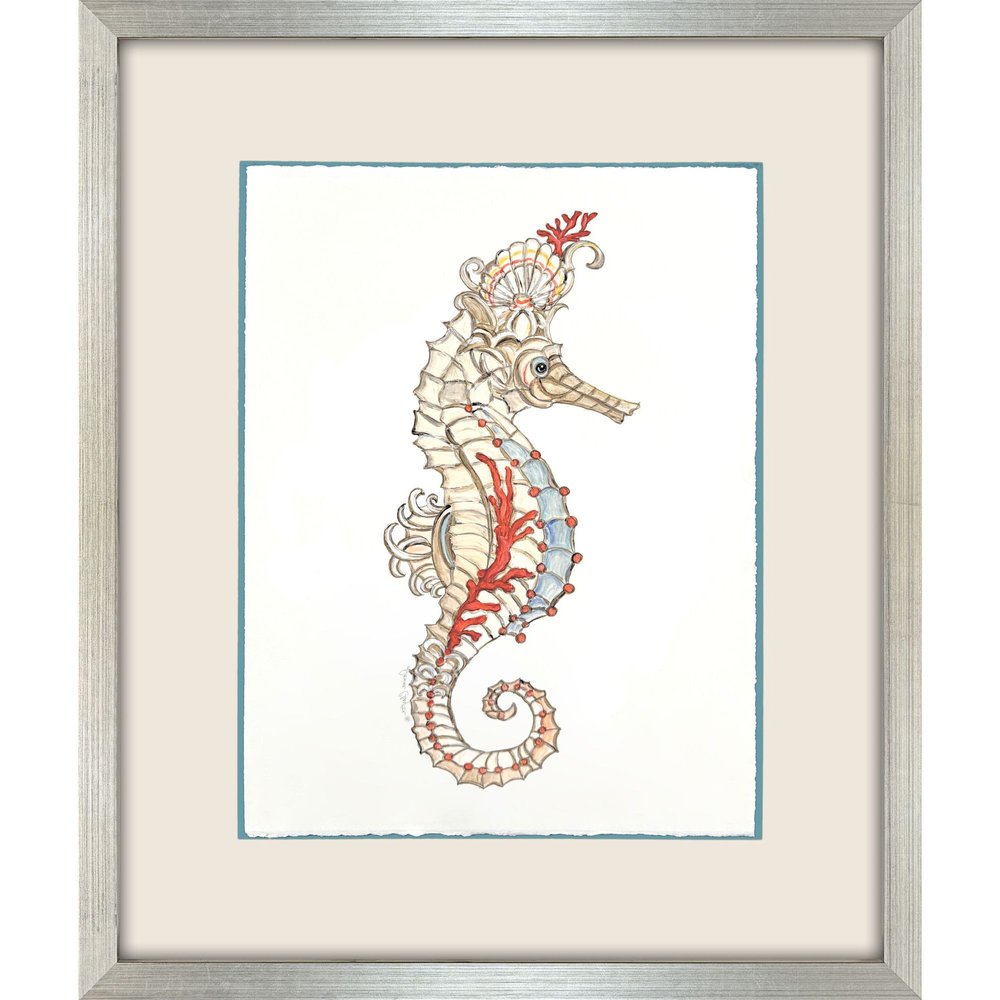 Seahorse Celebration II Silver Shadowbox Wall Art HomeRoots