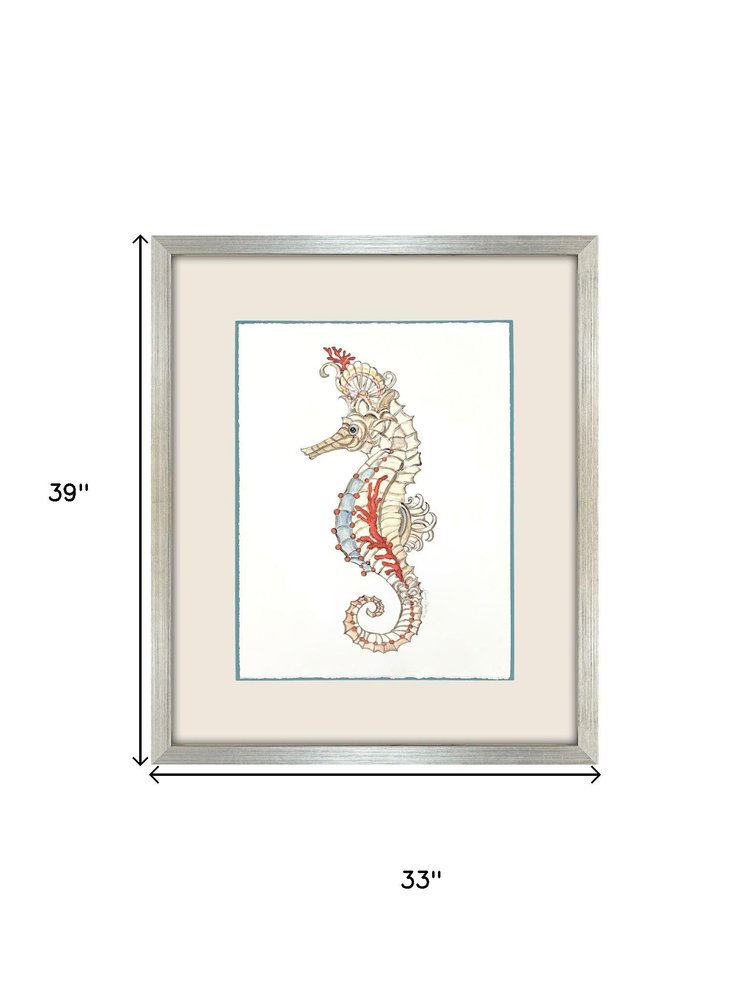 Seahorse Celebration II Silver Shadowbox Wall Art HomeRoots