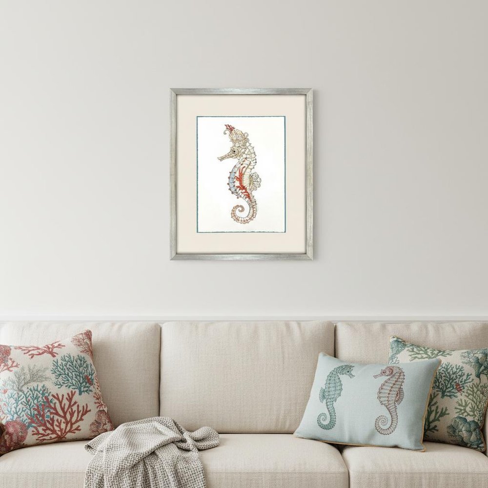 Seahorse Celebration II Silver Shadowbox Wall Art HomeRoots