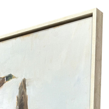 Mallard Migration I Distressed White Floater Frame Wall Art HomeRoots