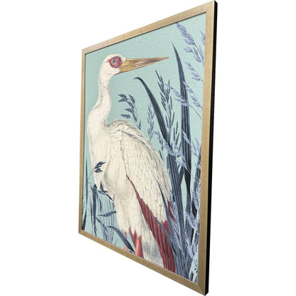 Coastal Paradise Stork Silver Framed Wall Art HomeRoots