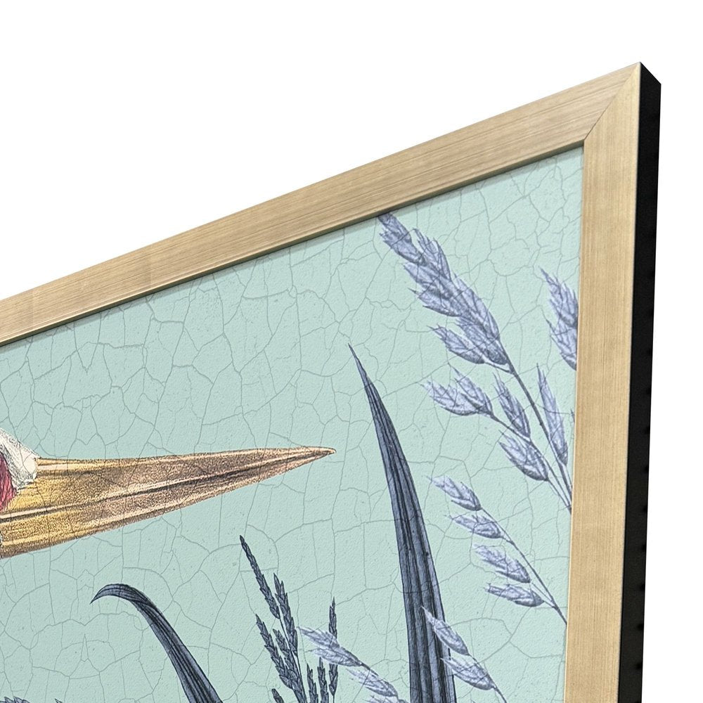 Coastal Paradise Stork Silver Framed Wall Art HomeRoots