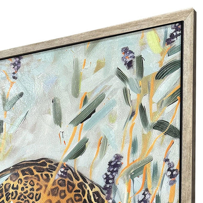 Set Of Two Tiger And Leopard Silver Framed Wall Art HomeRoots