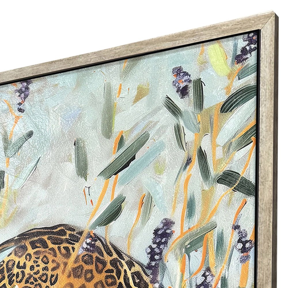 Set Of Two Tiger And Leopard Silver Framed Wall Art HomeRoots