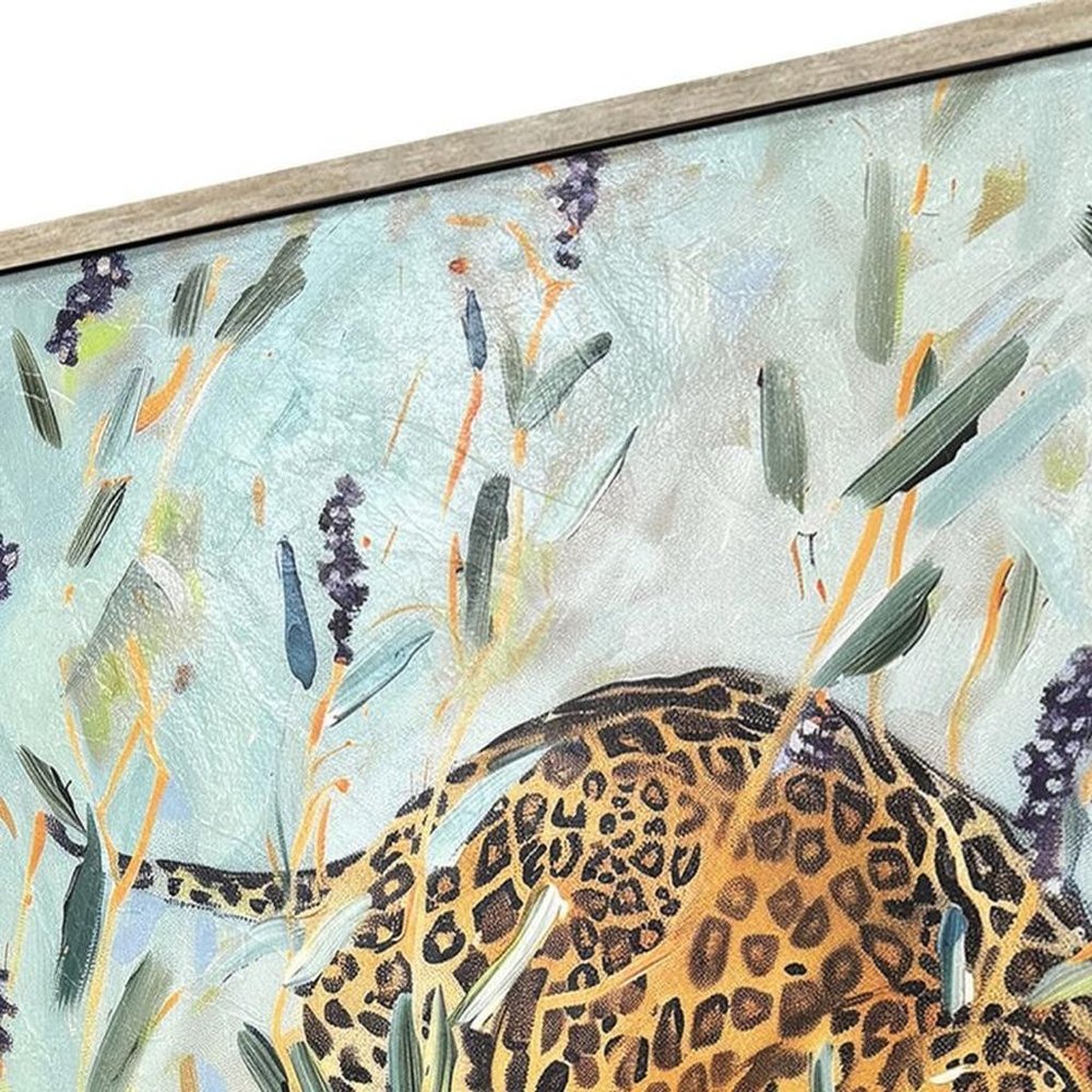 Set Of Two Tiger And Leopard Silver Framed Wall Art HomeRoots