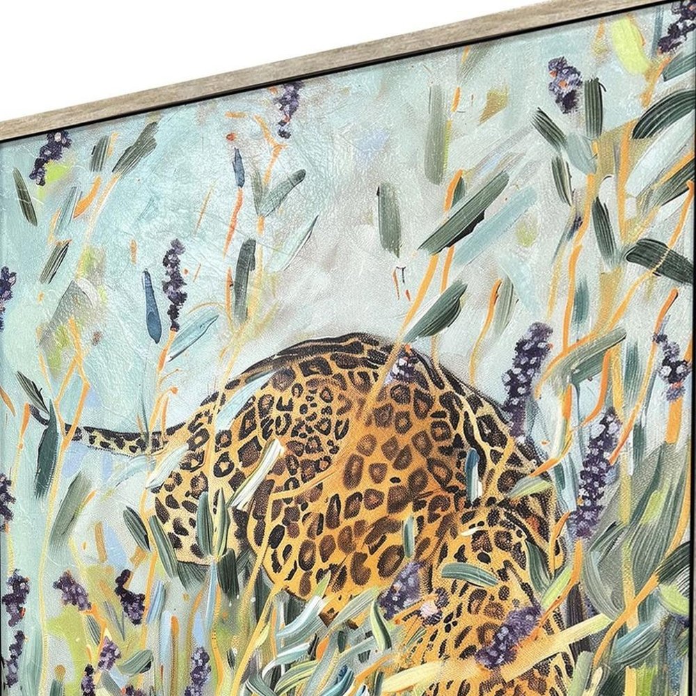 Set Of Two Tiger And Leopard Silver Framed Wall Art HomeRoots
