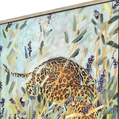 Set Of Two Tiger And Leopard Silver Framed Wall Art HomeRoots