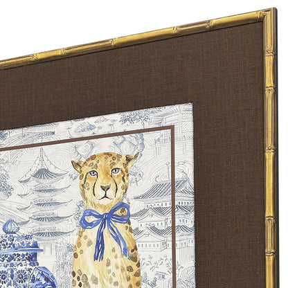 Oriental Leopards Gold Framed Wall Art HomeRoots