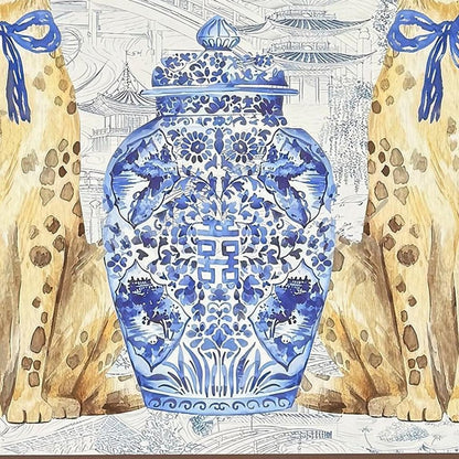 Oriental Leopards Gold Framed Wall Art HomeRoots