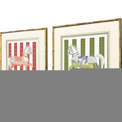 Set Of Two High Stepping Gold Framed Wall Art HomeRoots