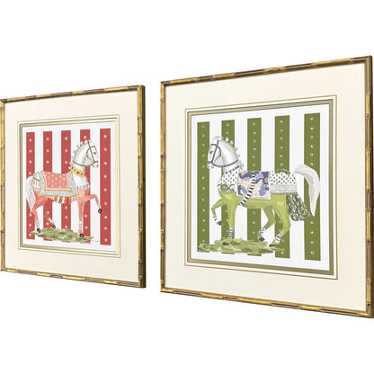 Set Of Two High Stepping Gold Framed Wall Art HomeRoots