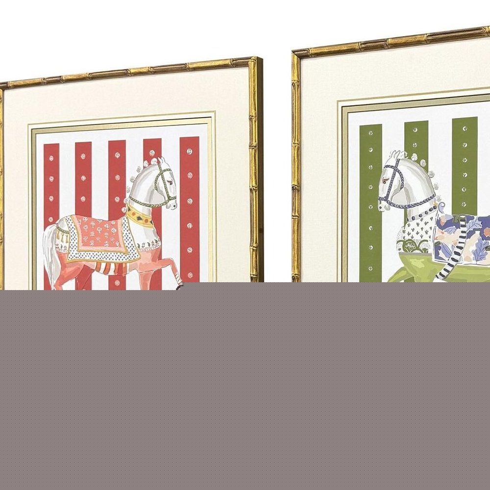 Set Of Two High Stepping Gold Framed Wall Art HomeRoots