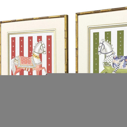 Set Of Two High Stepping Gold Framed Wall Art HomeRoots
