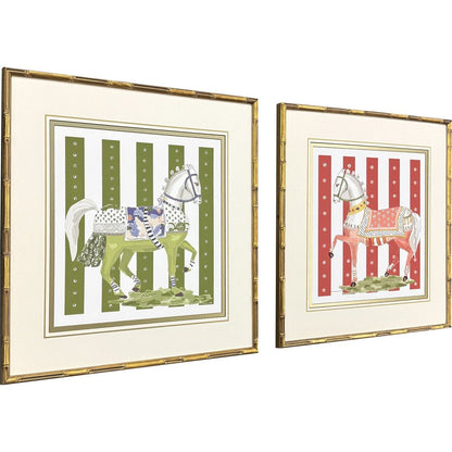 Set Of Two High Stepping Gold Framed Wall Art HomeRoots