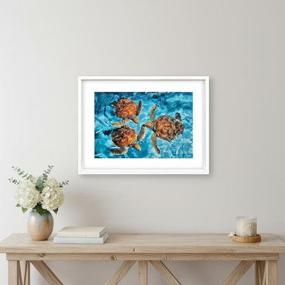 Ocean Turtles White Framed Wall Art HomeRoots