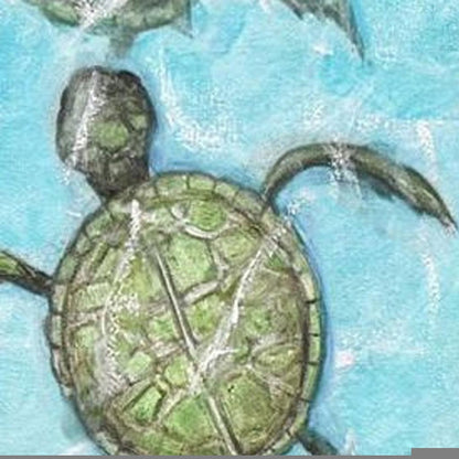Swimming Turtles I White Framed Wall Art HomeRoots