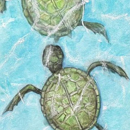 Swimming Turtles I White Framed Wall Art HomeRoots