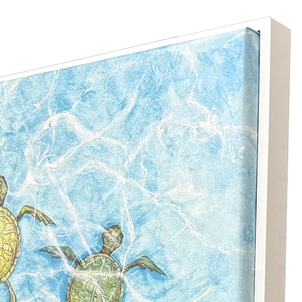 Swimming Turtles II White Framed Wall Art HomeRoots